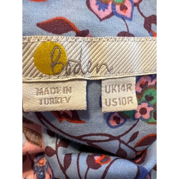 Boden Maxi Dress 10 R Cotton Colorful Smocked Pockets Short Sleeve Washable NEW - Picture 12 of 13